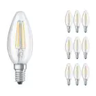 Mehrfachpackung 10x Ledvance CLASSIC LED E14 Kerze Fadenlampe Klar 4W 470lm - 827 | Ersatz für 40W
