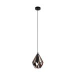 Eglo Suspension Luminaire Carlton 1 Noir, Cuivre | Convient pour E27