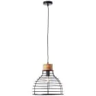 Brilliant Avia Suspension Luminaire Métal Bois Noir | 350mm - Convient pour 1x E27