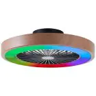 Brilliantline Ventilateur Plastique Métal Beige Noir 36W 4700lm - 830-865 CCT+RGB | 490mm - Télécommande Dimmable