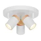 D'Lite Plafonnier Beitem Métal Dépolie Blanc FSC Bois | Convient Pour 3x GU10