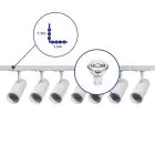 Bright Choice Ensemble complet Rail Monophasé Rail L 1,5 x 1,5 Mètre Blanc | incl. 7x Spot + GU10 2700K 3W Dimmable + Embout, Connecteur d’Alimentation et L -Connecteur