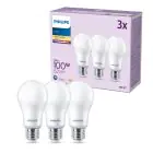 Lot 3x Philips Ampoule LED E27 Poire Dépolie 13W 1521lm - 827 
