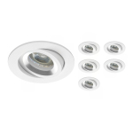 Lot 6x Encastré Spot Drome MR16 inclinable Blanc | Diamètre 69mm - GU10 Culot